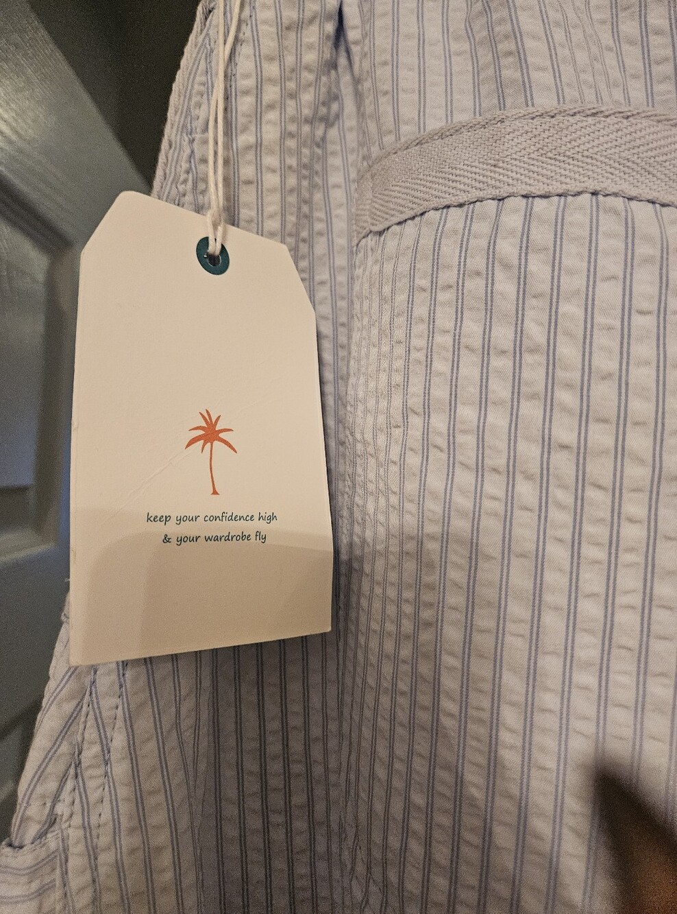 Angel Kiss Light Blue & White Pinstripe Button-Down Shirt